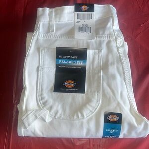 Dickies Utility Pants NWT 29x30 White Relaxed Fit Workwear Carpenter Style